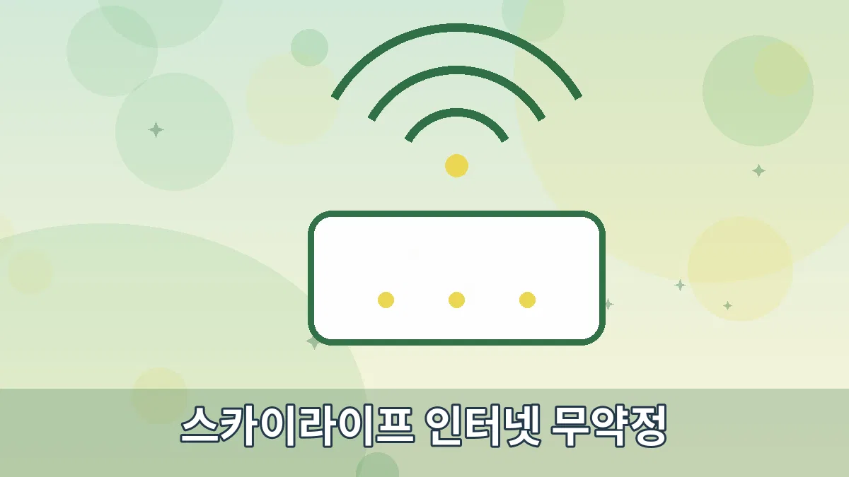 스카이라이프 인터넷 무약정 안내 이미지