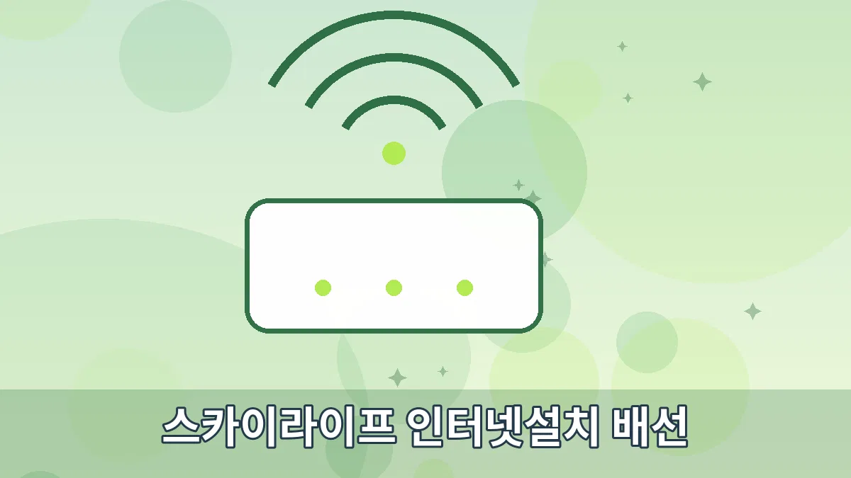 스카이라이프 인터넷설치 배선 안내 이미지